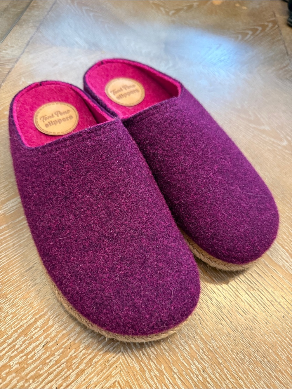 TONI PONS Purple Blend Cozy Women's Slip-On Wool Slippers 38